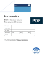 Year 9 Mathematics Autumn White Rose Core A