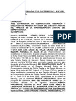 Modelo de Demanda Por Enfermedad Laboral y Daño Moral