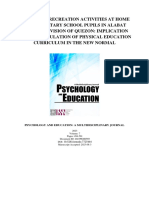 Sports and Recreation Activities at Home of Elementary School Pupils in Alabat District, Division of Quezon: Implication To The Formulation of Physical Education Curriculum in The New Normal