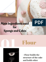 Main Ingredients in Baking and Types of Sponge and Cake