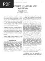 Computación en La Nube Y Su Seguridad: Díaz Ariza, Wilson Daniel. Universidad Piloto de Colombia