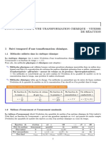 Suivi Temporel D'une Transformation Chimique - Vitesse de Réaction