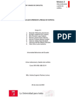 Metódos para La Mediación y Manejo de Conflictos.