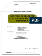 Rapport de Stage 2014 Au Lycee Felix Eboué