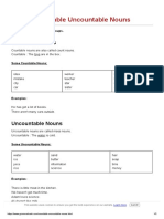 Countable Uncountable Nouns