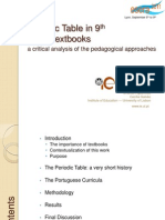 Periodic Table in 9 TH Grade Textbooks: A Critical Analysis of The Pedagogical Approaches