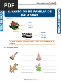 Ejercicios de Familia de Palabras para Tercer Grado de Primaria Cc7