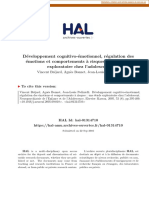 D Eveloppement Cognitivo - Emotionnel, R Egulation Des Emotions Et Comportements ' A Risques: Une Etude Exploratoire Chez L'adolescent