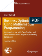 Business Optimization Using Mathematical Programming: Josef Kallrath