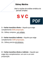 Transitividade Verbal e Noções de Análise Sintática Do Período Simples