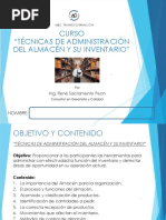 Curso 'Técnicas de Administración Del Almacén y Su Inventario' Marzo19