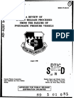 A Review of Energy Release Processes From The Failure of Pneumatic Pressure Vessels 1988