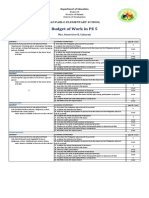 Budget of Work PE5 - Latest Update