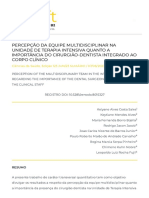 Percepção Da Equipe Multidisciplinar Na Unidade de Terapia Intensiva Quanto A Importância Do Cirurgião-Dentista Integrado Ao Corpo Clínico