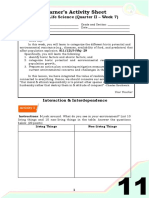 Learner's Activity Sheet: Earth & Life Science (Quarter II - Week 7)