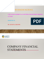 Amity Business School: Cost & Management Accounting For Decision Making-ACCT611