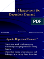 Inventory Management For Dependent Demand