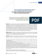 La Trazabilidad en Las Mediciones Del Laboratorio Clínico