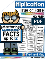 Multiplication - True or False