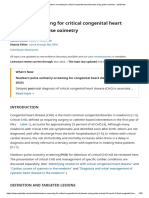 Newborn Screening For Critical Congenital Heart Disease Using Pulse Oximetry