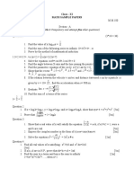 Isc Class 11 Maths Sample Paper Model 1