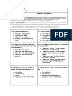 Evaluacion Historia Los Derechos y Deberes