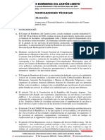 Especificaciones Técnicas: 1. Objeto de Contratación