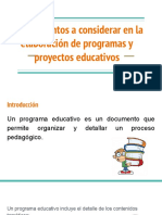 2.5 Elementos A Considerar en La Elaboración de Programas y Proyectos Educativos