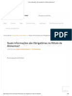 Quais Informações São Obrigatórias No Rótulo de Alimentos