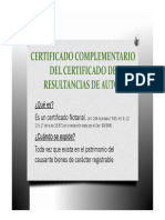 Certificado Complementario Del Certificado de Resultancias de Autos