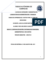 Ensayo Comparación Entre Contabilidad Financiera, Administrativa y de Costos.