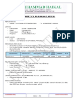 Summary Lahan CV - Muhammad Haikal