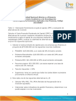 Taller 2 - Estimación Rendimiento Exigido Al Capital, CPPC y Evaluación de Alternativas de Inversión