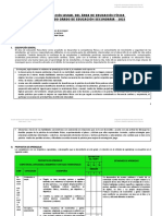 Programación Anual Del Área de Educación Física Del Segundo Grado de Educación Secundaria - 2023