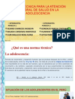 Norma Técnica para La Atención Integral de Salud en La Adolescencia