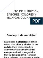 Concepto de Nutricion Sabores, Colores y