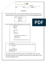 AVALIACAO Estrutura de Dados