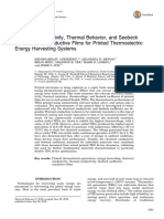 Electrical Conductivity, Thermal Behavior, and Seebeck Coefficient of Conductive Films For Printed Thermoelectric Energy Harvesting Systems