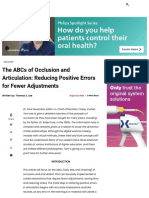 The ABCs of Occlusion and Articulation Reducing Positive Errors For Fewer Adjustments - Dentistry Today