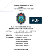 Informe Exposicion de Las Cinco Tecnicas de Resolucion de Conflictos