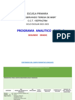 Plan Analitico 2° Los Cuatro Campos Formativos