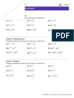 Third Space Learning Laws of Indices GCSE Worksheet