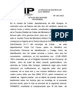 Acta de Testimonio Del Agente de La PNC