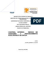 Control Interno, Riesgo de de Auditoria y Procesamiento Electronico de Datos