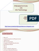 Presentation ON 4G-Technology: Presented By: Sonia Choudhary B. E. Ivth Year I.T Gvset