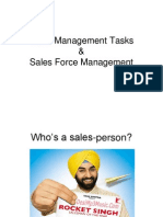 Sales Management Tasks & Sales Force Management