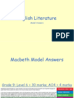 English Literature Model Answers