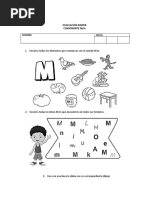 Evaluación Kinder Consonante M