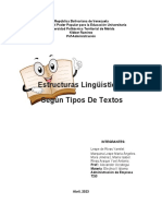 Estructuras Lingüísticas Según Tipos de Textos