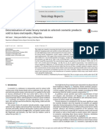 Determination of Some Heavy Metals in Selected Cosmetic Products Sold in Kano Metropolis, Nigeria